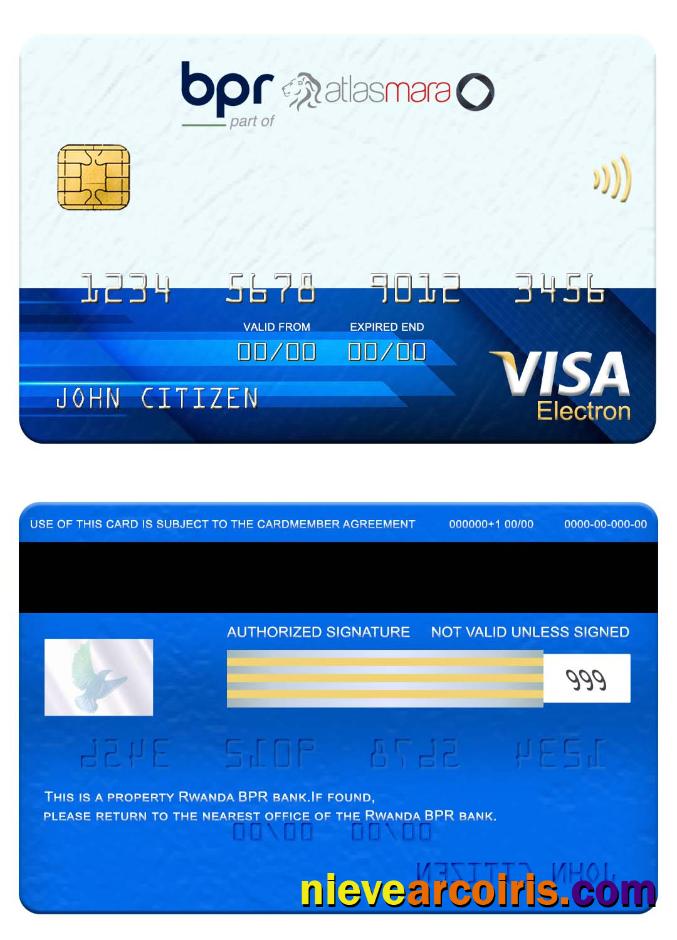 Rwanda BPR bank visa electron card